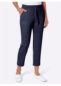 Jerseyhose Casual Looks, Damen, Gr. 46, Normalgr&ouml;&szlig;en, marine, 76% Polyester, 20% Viskose, 4% Elasthan, unifarben, Hosen Jerseyhose