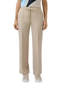 Anzughose s.Oliver BLACK LABEL, Damen, Gr. 46, N-Gr, beige, Web, Obermaterial: 62% Polyester, 33% Viskose, 5% Elasthan, unifarben, regular fit lang, Hosen Anzughose, mit Bindeband