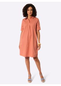 Jeanskleid Casual Looks "Jeans-Kleid", Damen, Gr. 52, Normalgr&ouml;&szlig;en, papaya, Twill, 100% Baumwolle, unifarben, kurz, Kleider Jeanskleid