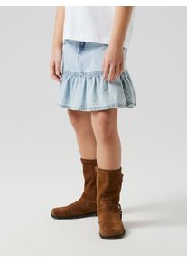 Jeansrock name it "NKFNYNNE SHORT DNM SKIRT 3266-OV H", M&auml;dchen, Gr. 158, blau (light blau denim), Denim/Jeans, Obermaterial: 100% Baumwolle, unifarben, kurz, R&ouml;cke Jeansrock