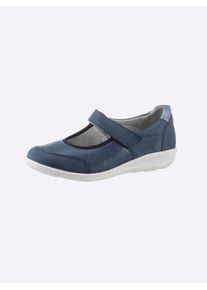 Slipper Casual Looks, Damen, Gr. 38, blau (jeansblau), Glattleder, Nubukleder, Textil, Schuhe Slipper