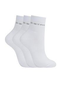 G-Star Raw Sportsocken G-STAR "MUSK, 3 PACK ANKLET SPORTS SOCKS", Damen, Gr. 35-38, hellwei&szlig;, Materialmix, unifarben, Socken Sportsocken, unifarben, mit Logo-Jacquard