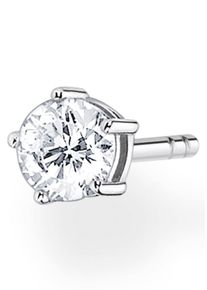 Single-Ohrstecker Thomas Sabo "wei&szlig;er Stein gold, wei&szlig;er Stein silber", bunt (silberfarben, wei&szlig;, kristallwei&szlig;), Ohrringe, Damen, 4mm, Silber 925 (recycelt), Single-Ohrstecker, mit Zirkonia (synth.)