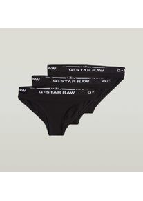 G-Star Raw Slip G-STAR, Damen, Gr. M (38), 3 Stk., schwarz, Jersey, Obermaterial: 95% Baumwolle, 5% Elasthan, Unterhosen Slip, im Dreierpack
