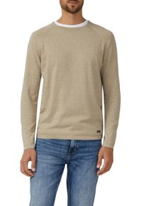 Rundhalspullover s.Oliver, Herren, Gr. S, beige, Strick, Obermaterial: 100% Baumwolle, unifarben, regular fit normal, Rundhals, Raglan&auml;rmel, Pullover Rundhalspullover, mit Raglan&auml;rmeln