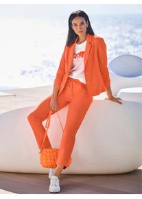Jackenblazer Heine "Blazer", Damen, Gr. 40, orange, 96% Polyamid, 4% Elasthan, Blazer Jackenblazer