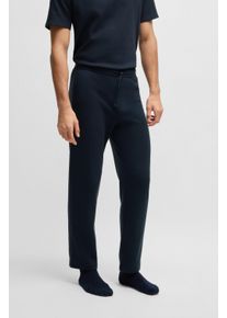 Pyjamahose BOSS "Waffle Pants", Herren, Gr. XL, N-Gr, blau (dunkelblau 403), Jersey, Obermaterial: 60% Baumwolle, 40% Polyester, lang, Hosen Pyjamahose