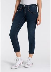 7/8-Jeans Herrlicher "Shyra Cropped Denim Stretch", Damen, Gr. 32, N-Gr, orion, Denim/Jeans, Obermaterial: 97% Baumwolle, 3% Elasthan, Jeans 7/8-Jeans, mit halb verdeckter Knopfleiste