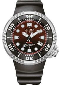 Taucheruhr Citizen "Promaster Professional Diver 300", schwarz (schwarz, rot), Armbanduhren, Herren, Taucheruhr, Armbanduhr, Solar, Herrenuhr, analog, Tag, Batterie-Entladungsanzeige