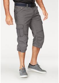 MAN'S WORLD Cargobermudas MAN'S WORLD, Damen, Gr. 60, N-Gr, grau, Obermaterial: 100% Baumwolle, unifarben, regular fit knieumspielend, Hosen Cargobermudas, in 3/4-L&auml;nge, Topseller