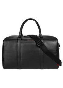 Reisetasche Bugatti "CLARK", Herren, Gr. B/H/T: 46cm x 25cm x 25cm onesize, schwarz, Leder, leicht gl&auml;nzend, unifarben, Taschen Reisetasche, echt Leder