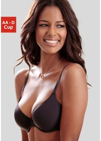 Schalen-BH Lascana, Damen, Gr. 70, Cup B, schwarz, Microtouch, Obermaterial: 82% Polyamid (TACTEL), 18% Elasthan (LYCRA), Basic, BHs Schalen-BH, mit B&uuml;gel, aus innovativem Spacer-Material, Basic Dessous