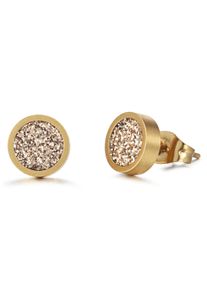 Paar Ohrstecker Kingka "Stardust", gold (gelbgoldfarben), Ohrringe, Damen, 8mm, Edelstahl, Paar Ohrstecker