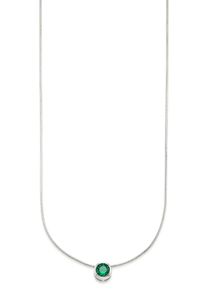 Kette mit Anh&auml;nger Bruno Banani "Schmuck Geschenk Silber 925 Halsschmuck Halskette Schlangenkette Stein", bunt (silberfarben, gr&uuml;n), Halsketten, Damen, Silber 925 (Sterlingsilber), L: 45, Kette mit Anh&auml;nger, mit Zirkonia (synth.), Korund (synth.) oder Spinell (synth.)