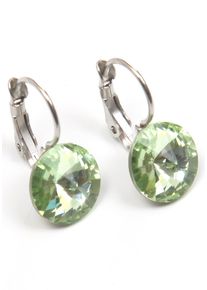 Paar Ohrh&auml;nger Firetti "zeitlos, chic, rund, bunt", bunt (metallfarben, gr&uuml;n, gr&uuml;n), Ohrringe, Damen, Metall, Paar Ohrh&auml;nger, Made in Germany - mit Glasstein