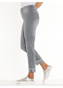 7/8-Jeans Classic Basics, Damen, Gr. 46, Normalgr&ouml;&szlig;en, blau (light grau, denim), 81% Baumwolle, 17% Polyester, 2% Elasthan, unifarben, 7/8-L&auml;nge, Jeans 7/8-Jeans