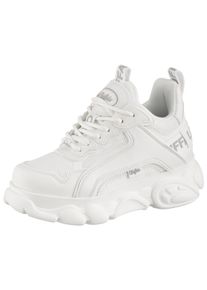 Plateausneaker Buffalo "CLD CHAI", Damen, Gr. 40, wei&szlig;, Lederimitat, Textil, unifarben, Schuhe Plateausneaker, High Top Sneaker, Schn&uuml;rboots, Stiefelette mit Memory Foam