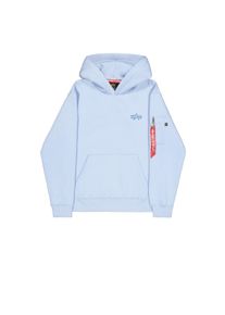 Hoodie Alpha Industries "Signature Backprint Hoodie", Herren, Gr. M, artic blau, Obermaterial: 80% Baumwolle, 20% Polyester, regular fit, Sweatshirts Hoodie