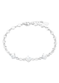 Silberarmband Amor "2027487", silber (silberfarben, kristallwei&szlig;, kristallwei&szlig;), Armb&auml;nder, Damen, 19cm, Silber 925 (Sterlingsilber), Silberarmband, mit Zirkonia (synth.)