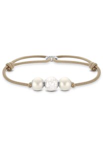 Perlenarmband Thomas Sabo "A2074-170-19-L22V" Gr. 22, bunt (silberfarben, wei&szlig;, wei&szlig;), Armb&auml;nder, Damen, 22, Nylon Perlen Silber 925 (recycelt), Nylon, Perlen, Silber 925 (recycelt), Perlenarmband, mit S&uuml;&szlig;wasserzuchtperle