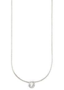 Kette mit Anh&auml;nger Bruno Banani "Schmuck Geschenk Silber 925 Halsschmuck Halskette Schlangenkette Stein", silber (silberfarben, kristallwei&szlig;), Halsketten, Damen, Silber 925 (Sterlingsilber), L: 45, Kette mit Anh&auml;nger, mit Zirkonia (synth.), Korund (synth.) oder Spinell (synth.)