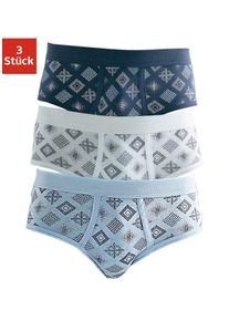 Slip Clipper, Herren, Gr. 10 (10), 3 Stk., blau (wei&szlig;, marine, hellblau), Feinripp, Obermaterial: 100% Baumwolle, gemustert, k&ouml;rpernah, Unterhosen Slip, sch&ouml;ne Feinripp-Qualit&auml;t aus reiner Baumwolle, Topseller