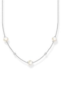 Perlenkette Thomas Sabo "Perlen mit Steinen, KE2120-167-14-L45V" Gr. 45, bunt (silberfarben, wei&szlig;), Halsketten, Damen, 45, Perlen Silber 925 (recycelt), Perlen, Silber 925 (recycelt), Perlenkette, mit Zirkonia (synth.) - mit S&uuml;&szlig;wasserzuchtperle