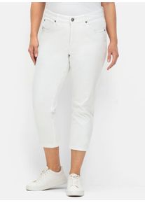 7/8-Jeans sheego, Damen, Gr. 40, Normalgr&ouml;&szlig;en, wei&szlig; (wei&szlig; denim), 75% Baumwolle, 24% Polyester, 1% Elasthan, unifarben, 7/8-L&auml;nge, Jeans 7/8-Jeans