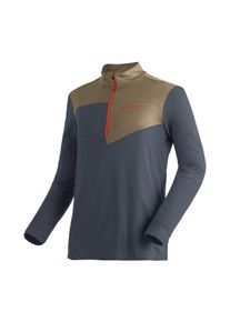 Rollkragenpullover Maier Sports "Felian", Herren, Gr. 48, grau (dunkelgrau), 100% Polyester, hoch geschlossener Ausschnitt, Pullover Rollkragenpullover, Herren Midlayer, pflegeleichtes Half-Zip Fleece, Regular Fit