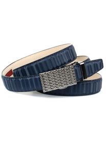 Lederg&uuml;rtel Anthoni Crown, Damen, Gr. 95, blau (dunkelblau), Leder, unifarben, G&uuml;rtel Lederg&uuml;rtel, Automatik G&uuml;rtel mit gemusterter Schlie&szlig;e