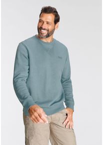 MAN'S WORLD Sweatshirt MAN'S WORLD, Herren, Gr. 3XL (64/66), blau (rauchblau, meliert), angeraute Sweatware, Obermaterial: 60% Baumwolle, 40% Polyester, meliert, Basic, regular fit h&uuml;ftbedeckend, Rundhals, Rippb&uuml;ndchen, Sweatshirts Sweatshirt, Langarm, Basic-Stil, unifarben, Rundhalsausschnitt, Topseller
