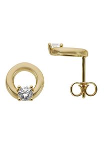 Paar Ohrstecker Firetti "Schmuck Geschenk Gold 333 Ohrschmuck Kreis Rund", gold (gelbgoldfarben, kristallwei&szlig;, kristallwei&szlig;), Ohrringe, Damen, 10mm, Gelbgold 333, Paar Ohrstecker, mit Zirkonia (synth.)