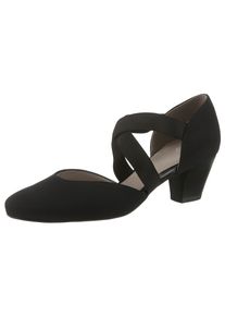 Spangenpumps Ara "TOULOUSE", Damen, Gr. 6,5, schwarz, Textil, unifarben, Schuhe Spangenpumps, Abendschuh, Festtagsschuh, Trichterabsatzmit elastischen Riemchen, Topseller