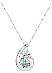 Kette mit Anh&auml;nger Firetti "Schmuck Geschenk Silber 925 Halsschmuck Halskette Ankerkette Tropfen", bunt (silberfarben, blau), Halsketten, Damen, Silber 925 (Sterlingsilber), L: 45 B: 1mm, Kette mit Anh&auml;nger, mit Blautopas (beh.), B:1mm