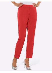 CR&Eacute;ATION L Webhose CREATION L, Damen, Gr. 46, Normalgr&ouml;&szlig;en, rot, 63% Polyester, 34% Viskose, 3% Elasthan, unifarben, lang, Hosen Webhose
