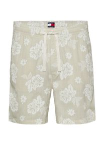 Shorts Tommy Jeans "TJM SLUB AOP BEACH SHORT EXT", Herren, Gr. M, N-Gr, newsprint aop, Web, Obermaterial: 100% Baumwolle, Hosen Shorts