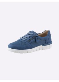 Sneaker Caprice, Damen, Gr. 38, blau (mittelblau), Veloursleder, Schuhe Sneaker