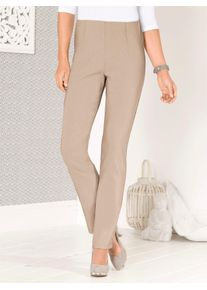 Stretch-Hose Classic Basics, Damen, Gr. 46, Normalgr&ouml;&szlig;en, beige, 91% Polyester, 6% Viskose, 3% Elasthan, unifarben, lang, Hosen Stretch-Hose