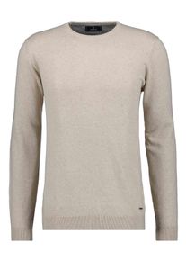 Rundhalspullover Ragman, Herren, Gr. 60, beige (beige, melange, 820), Strick, 95% Baumwolle 5% Cashmere, Rundhals, Pullover Rundhalspullover