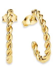 Paar Creolen Bruno Banani "Schmuck Geschenk Silber 925 Ohrschmuck Ohrringe", gold (gelbgoldfarben), Ohrringe, Damen, 19,5mm, Silber 925 (Sterlingsilber), Paar Creolen