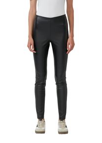 Leggings s.Oliver, Damen, Gr. 46, N-Gr, schwarz, Web, Obermaterial: 100% Polyester, unifarben, regular fit lang, Hosen Leggings, mit elastischem Bund