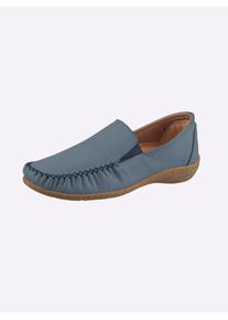 Slipper Loretta, Damen, Gr. 37, taubenblau, Glattleder, Schuhe Slipper