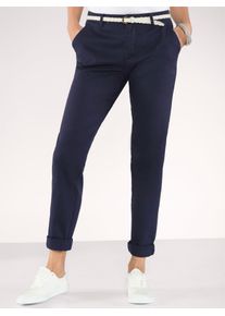 Boyfriend-Hose Inspirationen, Damen, Gr. 46, Normalgr&ouml;&szlig;en, blau (marine), 96% Baumwolle, 4% Elasthan, unifarben, lang, Hosen Boyfriend-Hose