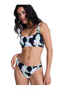 Bikini-Hose Roxy "Printed Essentials", Damen, Gr. XS, US-Gr&ouml;&szlig;en, anthrazit spring charming, Obermaterial: 85% Microfaser, 15% Elasthan;, Badehosen Bikini-Hose
