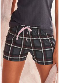 Pyjamashorts s.Oliver, Damen, Gr. 44/46, N-Gr, rot (bordeaux, kariert), Single Jersey, Obermaterial: 50% Baumwolle, 50% Viskose, kariert, Basic kurz, Hosen Pyjamashorts, im Allover-Druck, Topseller