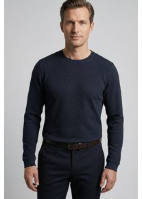 Longsleeve OLYMP, Herren, Gr. L, marine, Jersey, Obermaterial: 100% Baumwolle, regular fit normal, Rundhals, B&uuml;ndchen, Shirts Longsleeve, regular fit, Rundhals