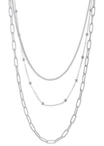 Edelstahlkette Firetti "Schmuck Geschenk Trio Layerkette", silber (edelstahlfarben), Halsketten, Damen, Edelstahl, L: 45, Edelstahlkette, Topseller