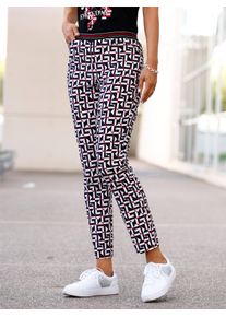 Webhose Inspirationen, Damen, Gr. 46, Normalgr&ouml;&szlig;en, bunt (schwarz, rot, bedruckt), 72% Viskose, 25% Polyamid, 3% Elasthan, bedruckt, gemustert, mehrfarbig, lang, Hosen Webhose