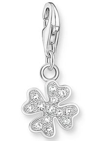 Charm-Einh&auml;nger Thomas Sabo "Kleeblatt", bunt (silberfarben, wei&szlig;, wei&szlig;), Charms, Damen, Silber 925 (recycelt), Charm-Einh&auml;nger, mit Zirkonia (synth.)
