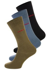 Businesssocken HUGO UNDERWEAR "3P RS UNI CC", Damen, Gr. 43-46, open miscellaneous 973, Baumwollmischung, elastisch, Socken Businesssocken, mit kontrastfarbenen HUGO Logo-Schriftzug